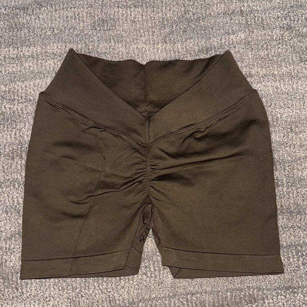 High-Waist Olive Green V-Front Women’s Shorts